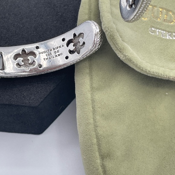 Judith Ripka Sterling Silver Diamonique Cuff Bracelet 925 CZ Rhodium Plated - Picture 2 of 10